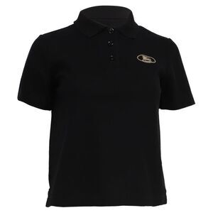 Burberry Logo-Embroidered Polo Shirt in Black Cotton